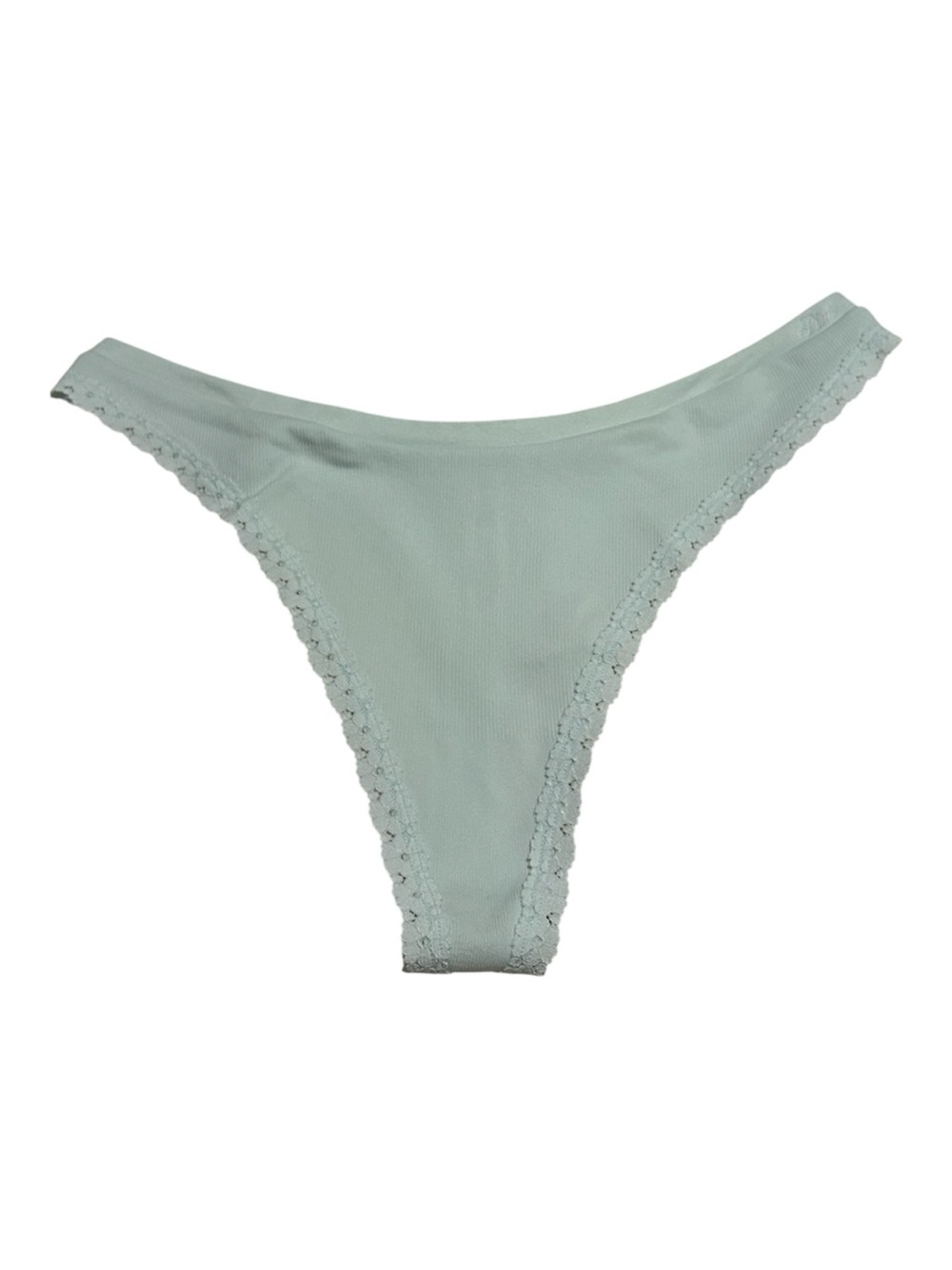 PINK Victoria's Secret Light Sage Lace-Trim Thong